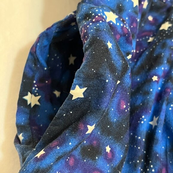 ModCloth 1X Fit & Flare Dress Blue Galaxy Star Print Sleeveless Lined Vintage - Picture 4 of 11